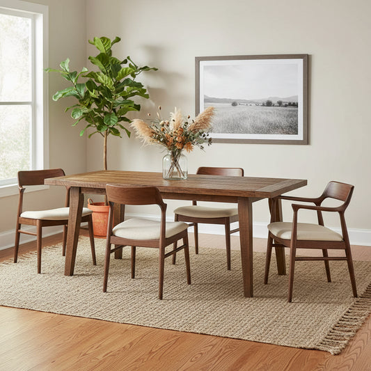 Kerry Dining Table, Light Brown Acacia Wood, Rectangular 86 Inch Top