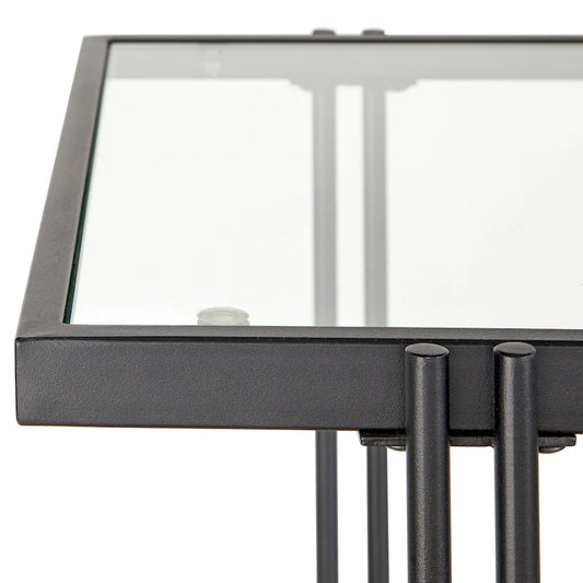 Table basse en métal et verre