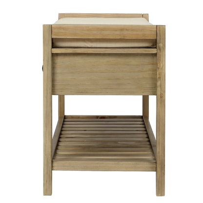 Banc de rangement polyvalent d'entrée de ferme 39 avec 2 tiroirs et 1 étagère à chaussures