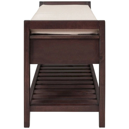 Banc de rangement polyvalent d'entrée de ferme 39 avec 2 tiroirs et 1 étagère à chaussures