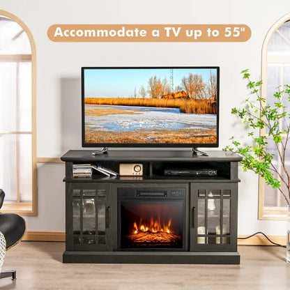 Meuble TV console de 48 po avec foyer intégré – 48 x 16 x 30