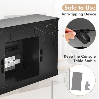 Meuble TV console de 48 po avec foyer intégré – 48 x 16 x 30