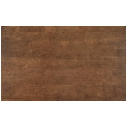 Îlot de cuisine rustique fixe en bois massif de 114 cm, table à manger et de préparation en bois d'hévéa avec deux étagères ouvertes.