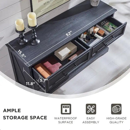 Commode de chambre à 6 tiroirs style ferme, meuble de rangement, meuble TV