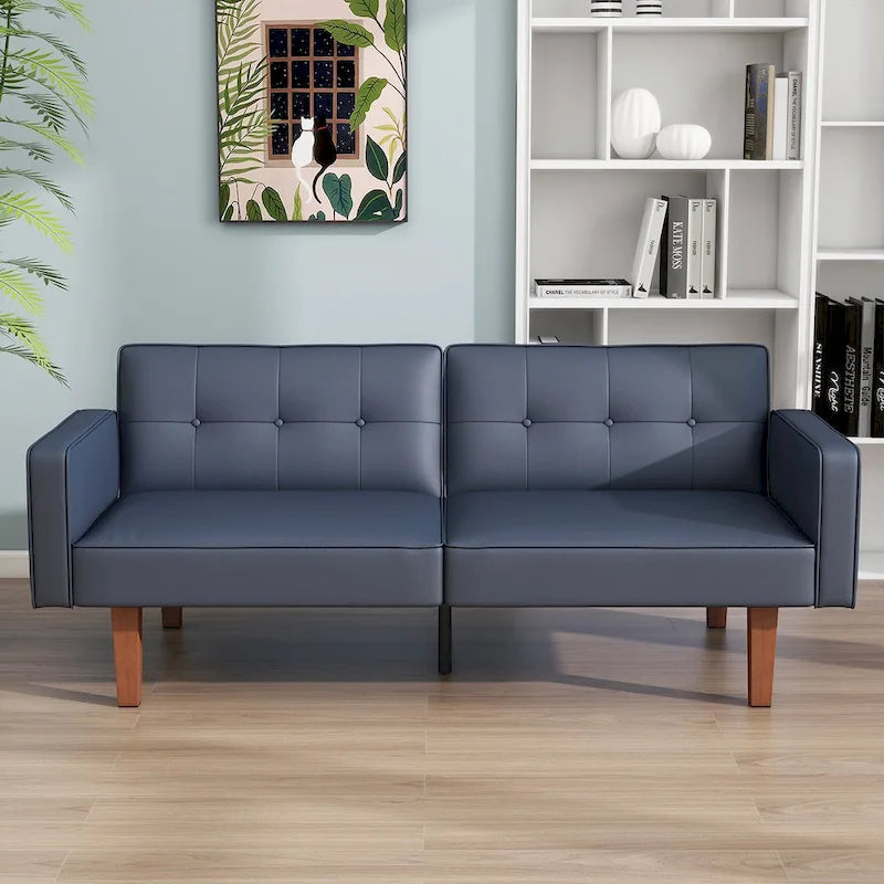 Canapé-lit convertible 2 places de 173 cm avec dossier réglable capitonné, 5 couleurs au choix - 57,00P x 173,00L x 73,00H cm