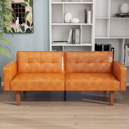 Canapé-lit convertible 2 places de 173 cm avec dossier réglable capitonné, 5 couleurs au choix - 57,00P x 173,00L x 73,00H cm