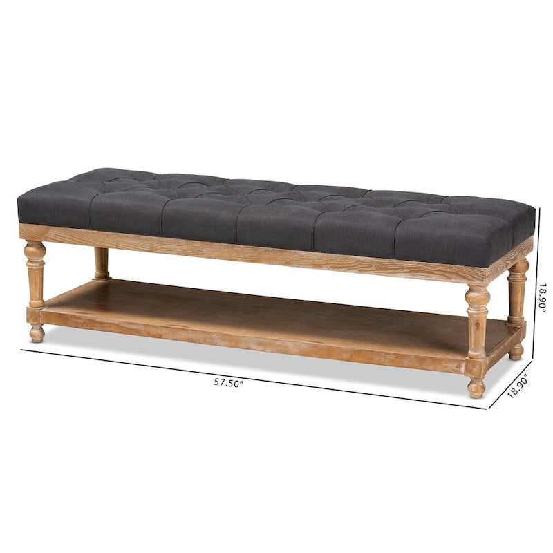 Banc de rangement de style campagnard moderne