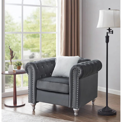 Raisa Velvet Crystal Accent Chair