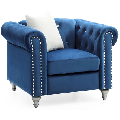 Fauteuil d'appoint en velours et cristal