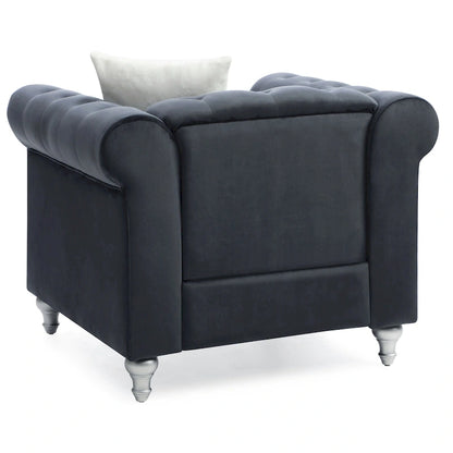 Fauteuil d'appoint en velours et cristal