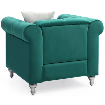 Fauteuil d'appoint en velours et cristal