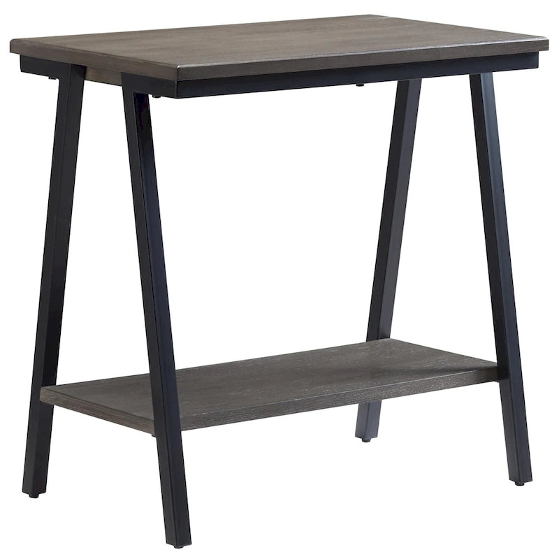 Table d'appoint étroite avec étagère et cadre en métal