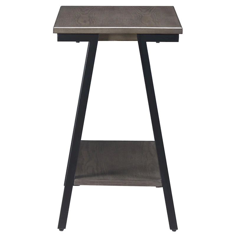 Table d'appoint étroite avec étagère et cadre en métal