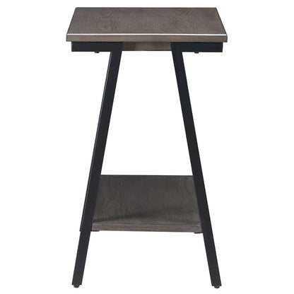 Table d'appoint étroite avec étagère et cadre en métal
