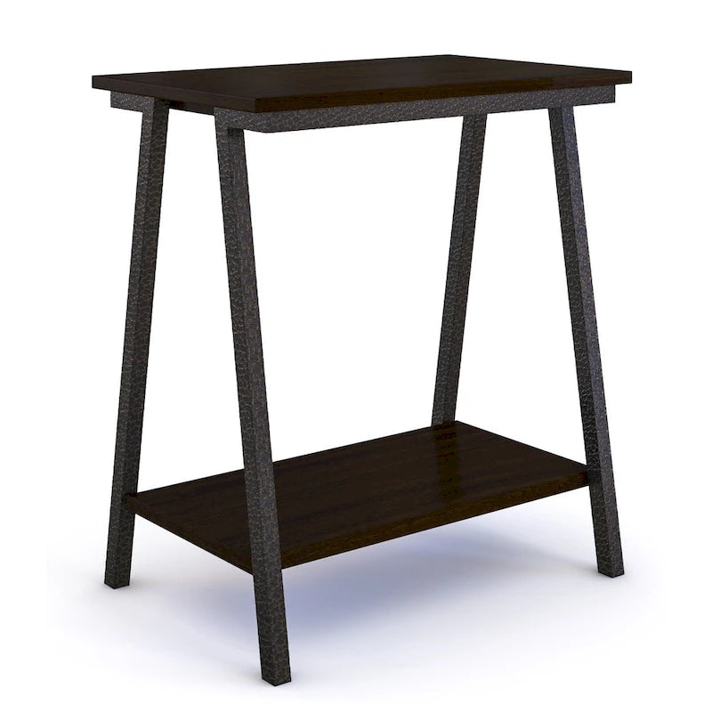 Table d'appoint étroite avec étagère et cadre en métal