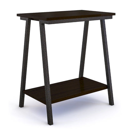 Table d'appoint étroite avec étagère et cadre en métal