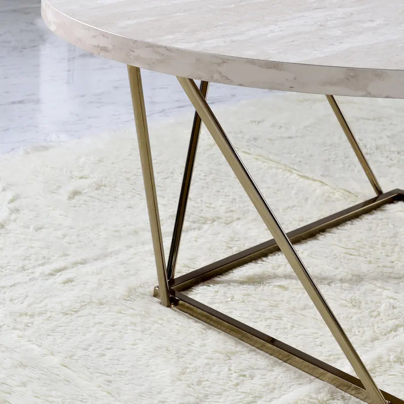 Table basse avec plateau en marbre