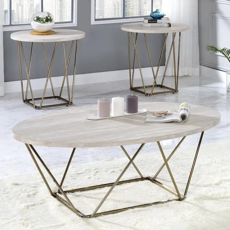 Table basse avec plateau en marbre