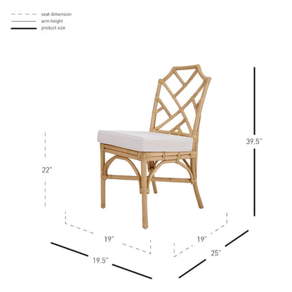 Chaises de salle à manger en rotin, (Lot de 2)