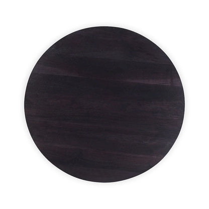 Table basse moderne en bois d'acacia massif avec base ronde