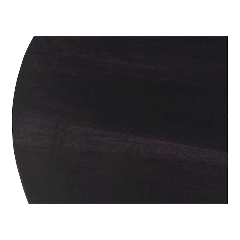 Table basse moderne en bois d'acacia massif avec base ronde
