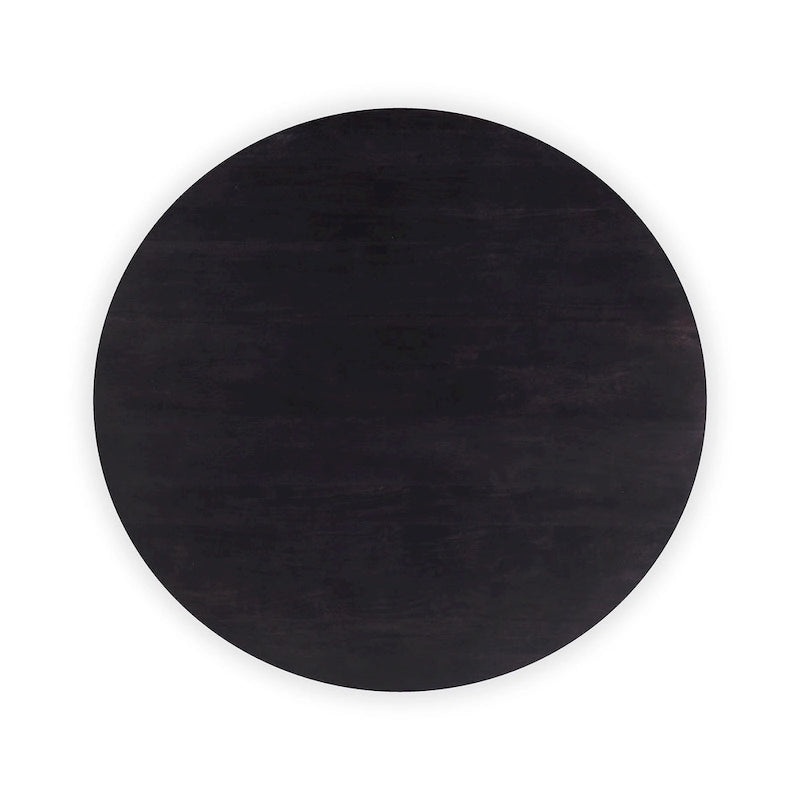 Table basse moderne en bois d'acacia massif avec base ronde
