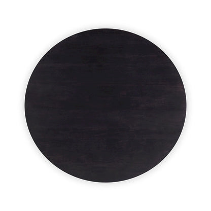 Table basse moderne en bois d'acacia massif avec base ronde