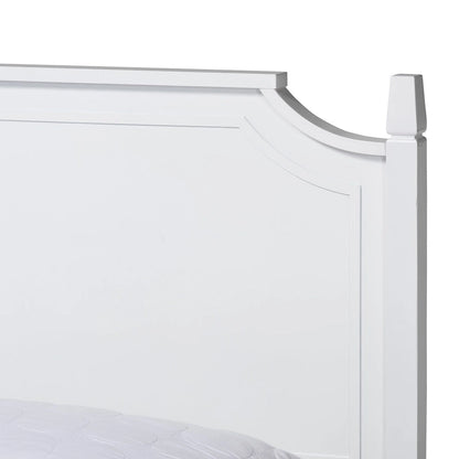 Lit plate-forme classique traditionnel en bois massif blanc