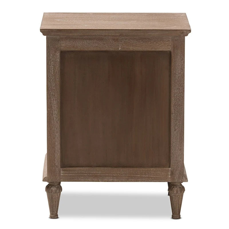 Table de chevet rustique en bois à 3 tiroirs