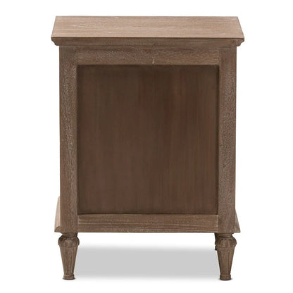 Table de chevet rustique en bois à 3 tiroirs