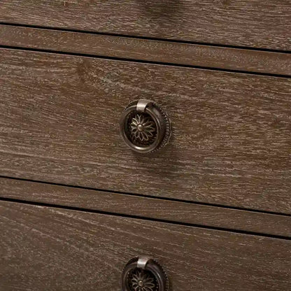Table de chevet rustique en bois à 3 tiroirs