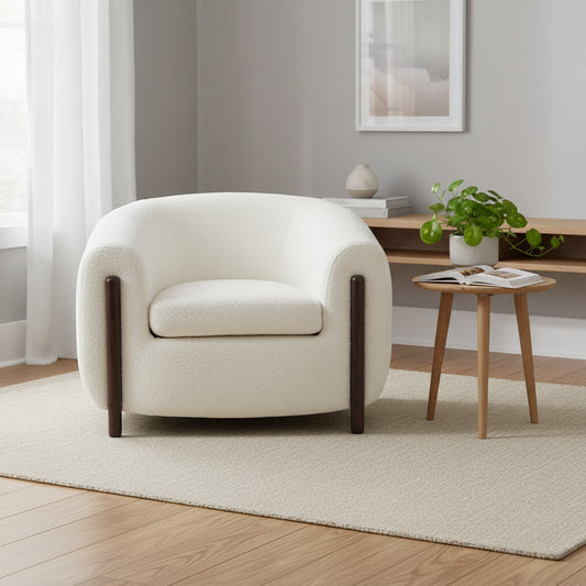 Fauteuil d'appoint dossier incurvé - 38 po L x 34 po P x 28 po H - 38Lx34Px28H
