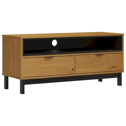Meuble TV FLAM 43,3x15,7x19,7 Bois massif Pin - 43,3 x 15,7 x 19,7