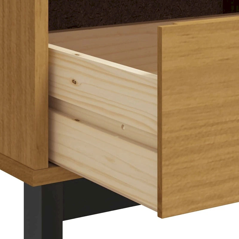 Meuble TV FLAM 43,3x15,7x19,7 Bois massif Pin - 43,3 x 15,7 x 19,7