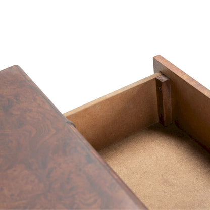 Console avec 2 tiroirs et 1 étagère brun foncé/doré - 42 L x 15,8 P x 29 H - 42Lx16Px29H