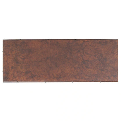 Console avec 2 tiroirs et 1 étagère brun foncé/doré - 42 L x 15,8 P x 29 H - 42Lx16Px29H