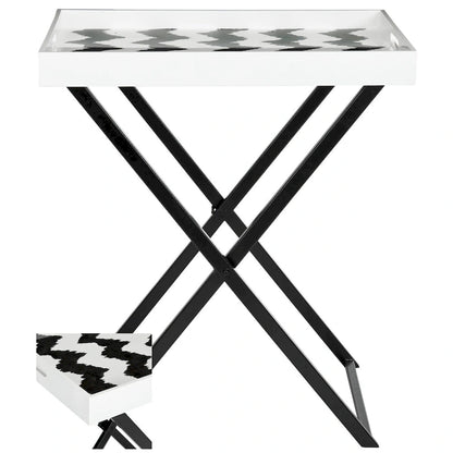 Table de plateau Noir/Blanc - 28Lx18Px32H