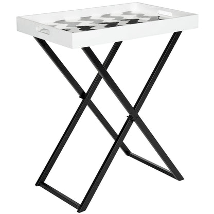 Table de plateau Noir/Blanc - 28Lx18Px32H