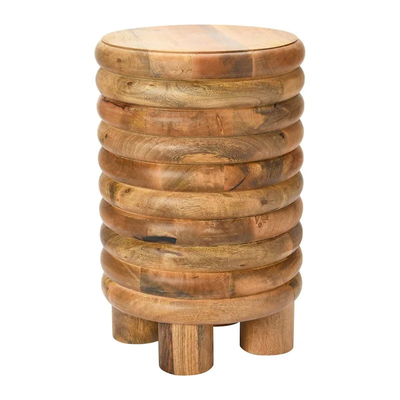 Table d'appoint ou tabouret vintage en bois massif