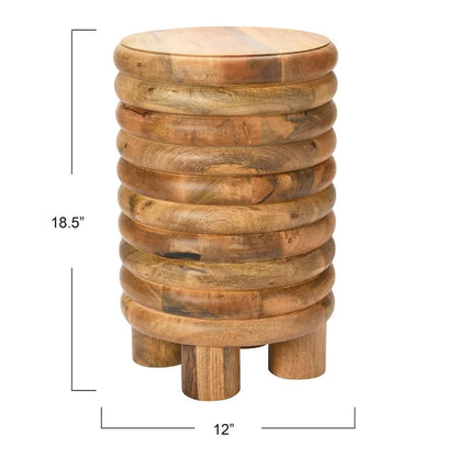Table d'appoint ou tabouret vintage en bois massif