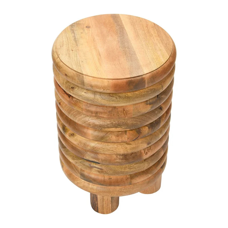 Table d'appoint ou tabouret vintage en bois massif