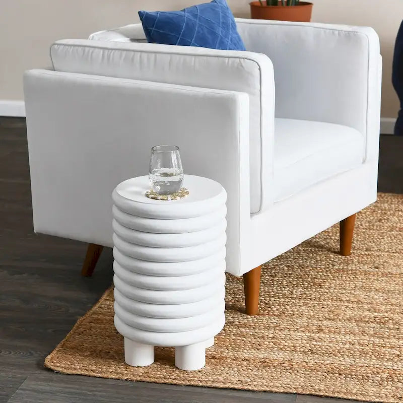 Table d'appoint ou tabouret vintage en bois massif