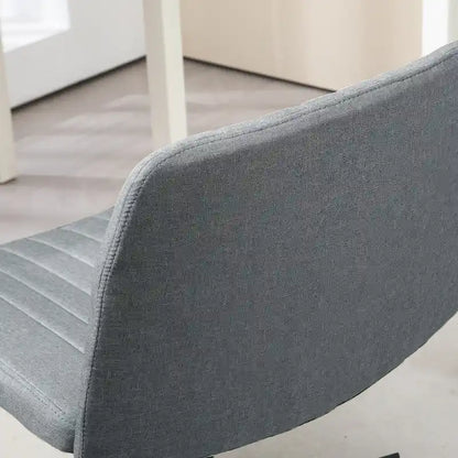 Chaise de bureau large, Chaise de bureau sans accoudoirs, Chaise de coiffeuse en tissu avec hauteur réglable