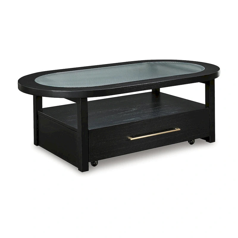 Table basse noire/grise - 132,08 cm de large x 71,12 cm de profondeur x 46,35 cm de haut