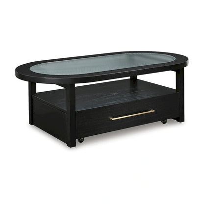 Table basse noire/grise - 132,08 cm de large x 71,12 cm de profondeur x 46,35 cm de haut