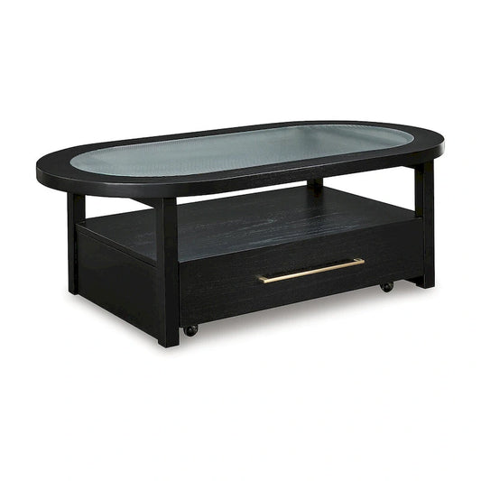 Table basse noire/grise - 132,08 cm de large x 71,12 cm de profondeur x 46,35 cm de haut
