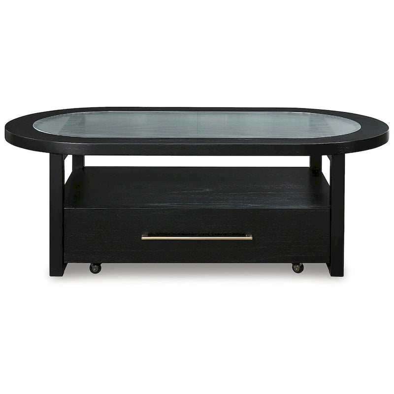 Table basse noire/grise - 132,08 cm de large x 71,12 cm de profondeur x 46,35 cm de haut