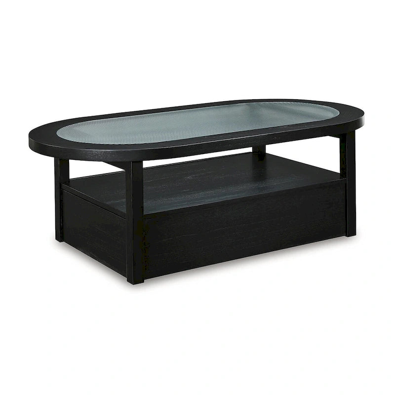 Table basse noire/grise - 132,08 cm de large x 71,12 cm de profondeur x 46,35 cm de haut