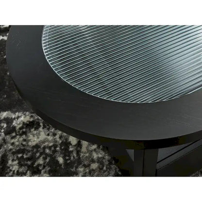 Table basse noire/grise - 132,08 cm de large x 71,12 cm de profondeur x 46,35 cm de haut
