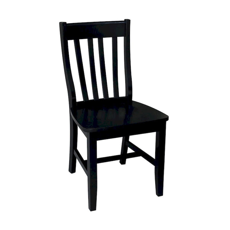 Table à manger ronde sur pied de 76 cm avec 2 chaises de salle à manger en chêne vieilli/noir